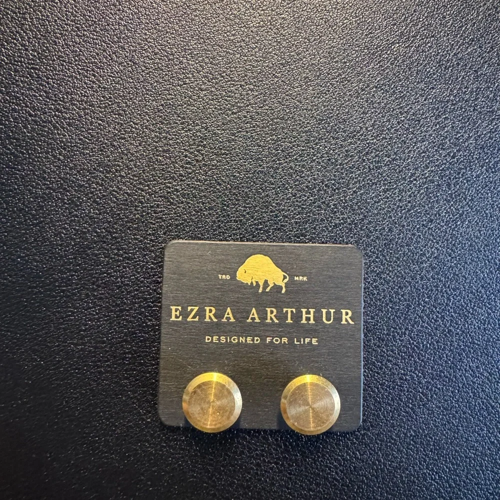 Ezra Arthur Brass Cufflinks Gold Tone Men New